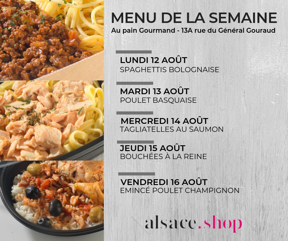 plat du jour du pain gourmand obernai Illkirch-Graffenstaden