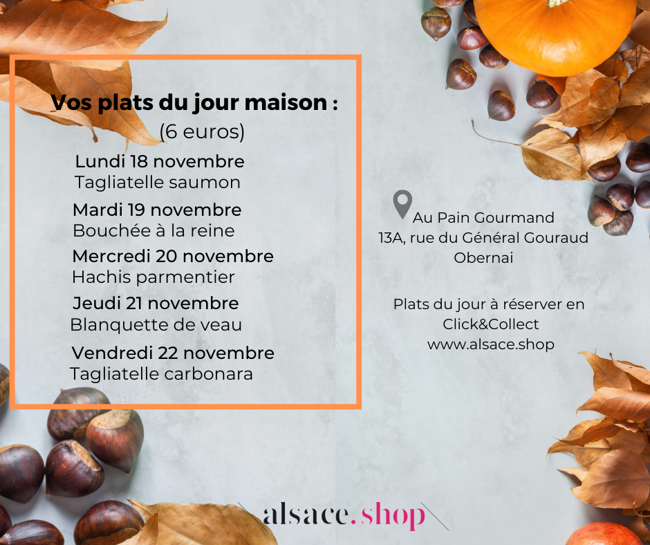 plat du jour a obernai secteur gare Strasbourg