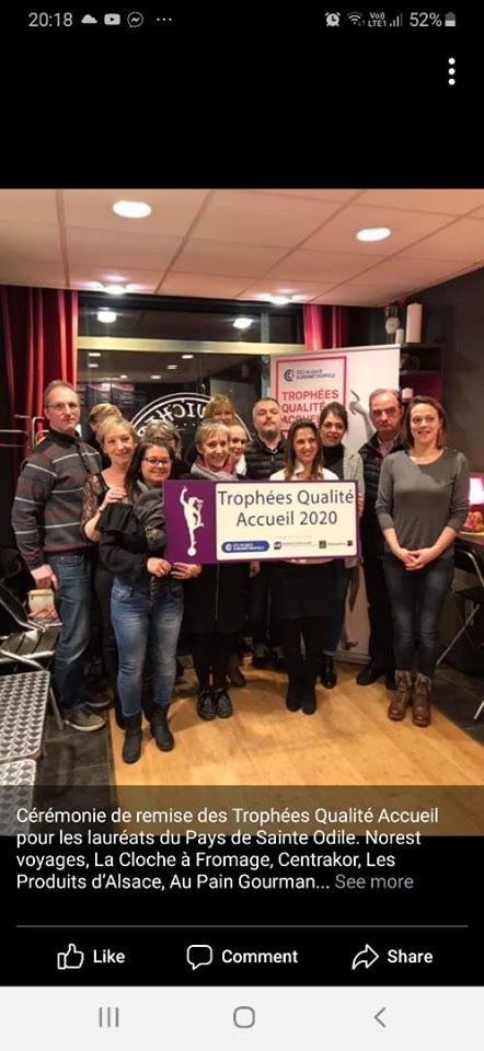 laur&eacute;at du troph&eacute;e de l accueil 2020 Schiltigheim