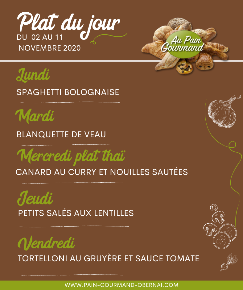 Plat du jour a emporter sur obernai Schiltigheim