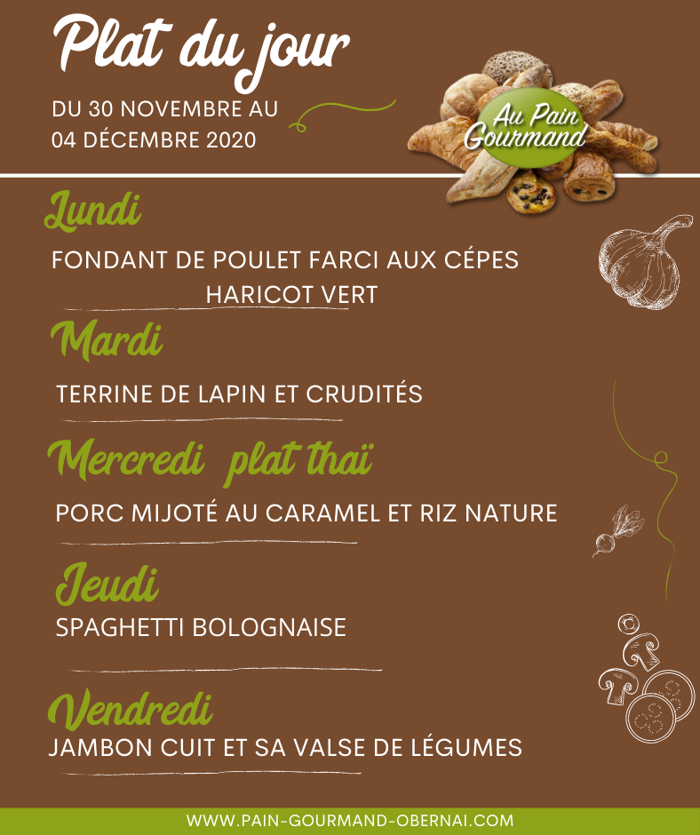 plat du jour de cette semaine a obernai Brumath