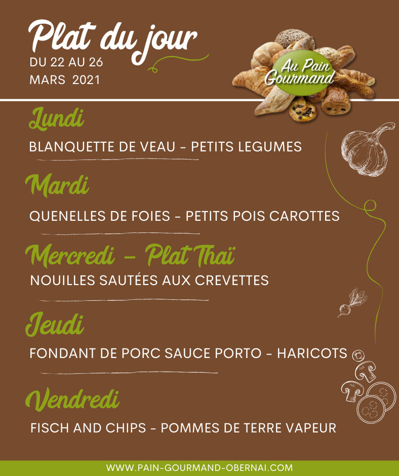 Les plats du jour a emporter sur Obernai Obernai