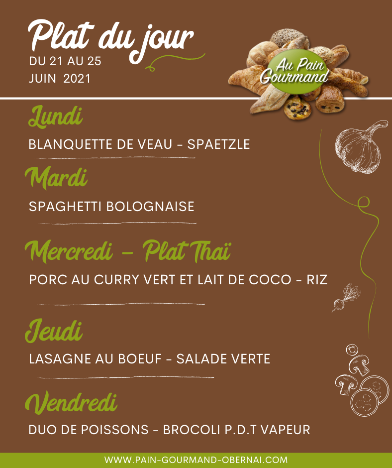 Plat du jour a emporter ou sur place Schiltigheim